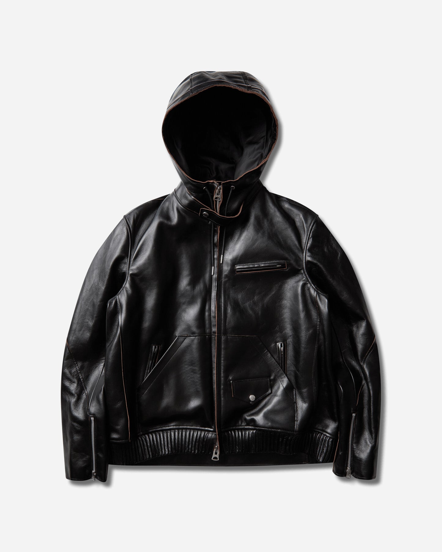 sacai Leather Blouson Black Coats and Jackets Leather Jackets 26-04051M 001