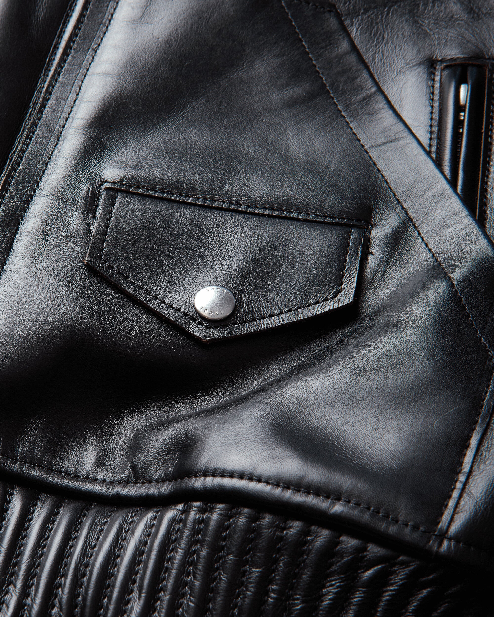 sacai Leather Blouson Black Coats and Jackets Leather Jackets 26-04051M 001