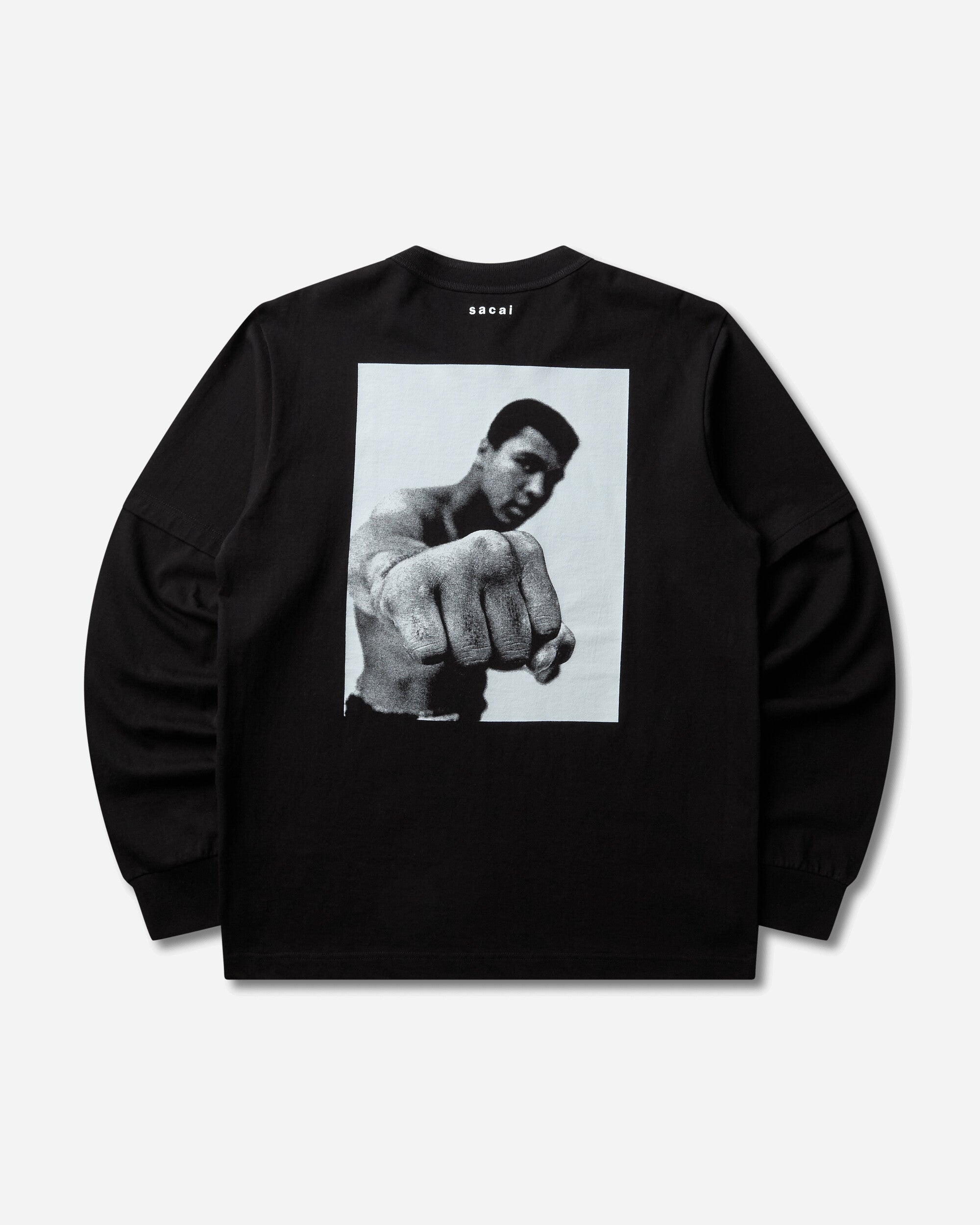 sacai Muhammad Ali LS TShirt Black T-Shirts Longsleeve 26-01158S 001