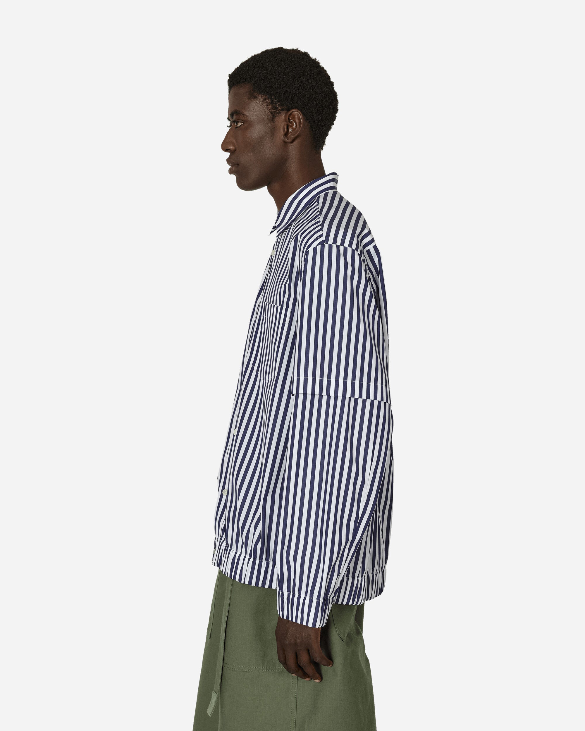 sacai Cotton Poplin Shirt Navy Stripe Shirts Longsleeve Shirt 24-03465M 222