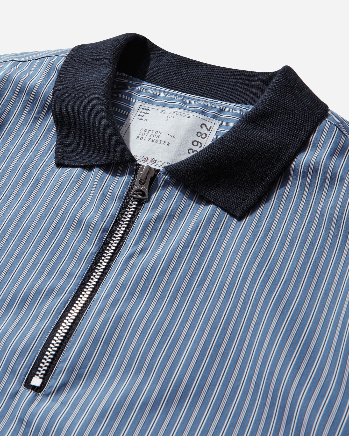 sacai Poplin Pullover Blue Stripe Shirts Shortsleeve Shirt 26-03982M 421