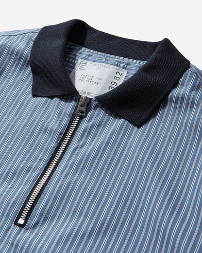 sacai Poplin Pullover Blue Stripe Shirts Shortsleeve Shirt 26-03982M 421
