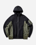 sacai Sponge Sweat X Nylon Twill Hoodie Navy Khaki Sweatshirts Zip-Ups SCM-324 212