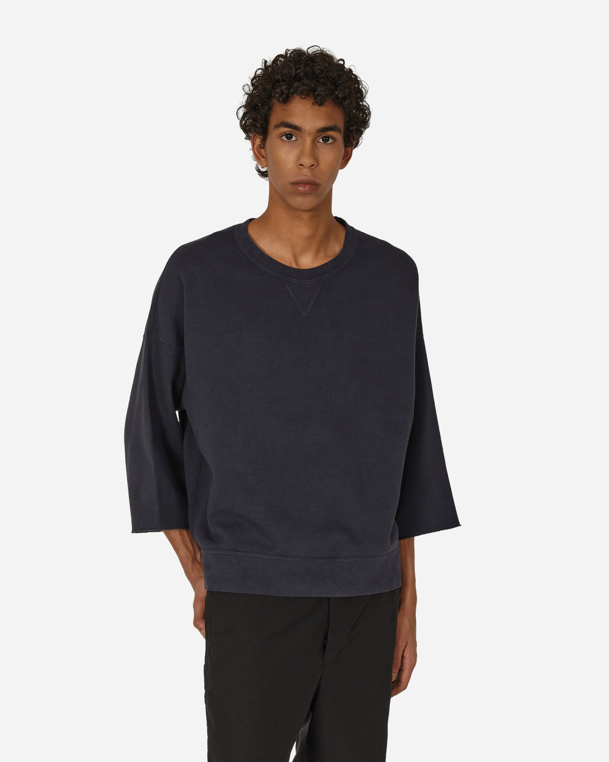 visvim Amplus SB 3/4 DMGD Sweatshirt Navy - Slam Jam® Official Store