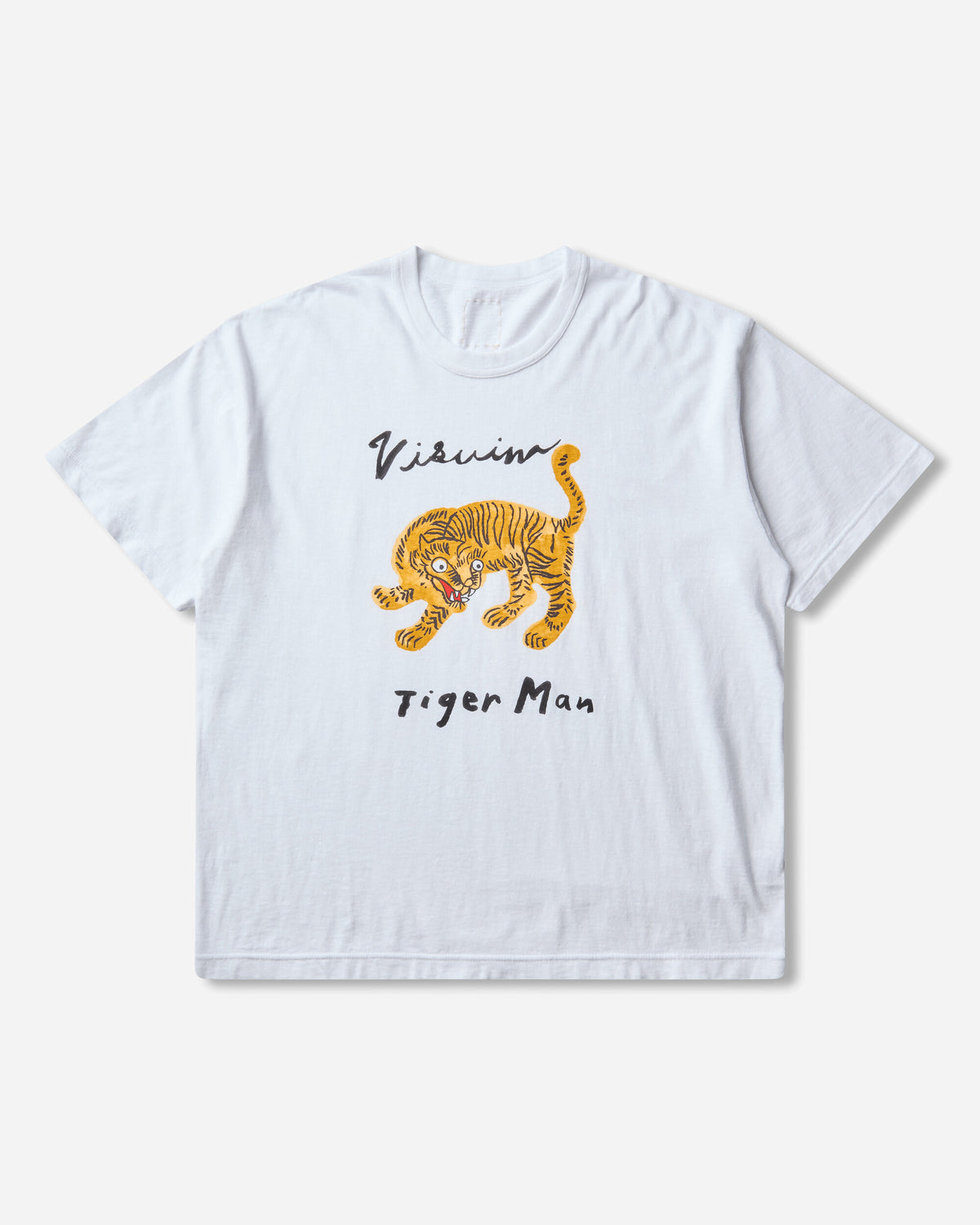 visvim Jumbo Tee S/S Tiger Man White T-Shirts Shortsleeve 0126205010025 WHT