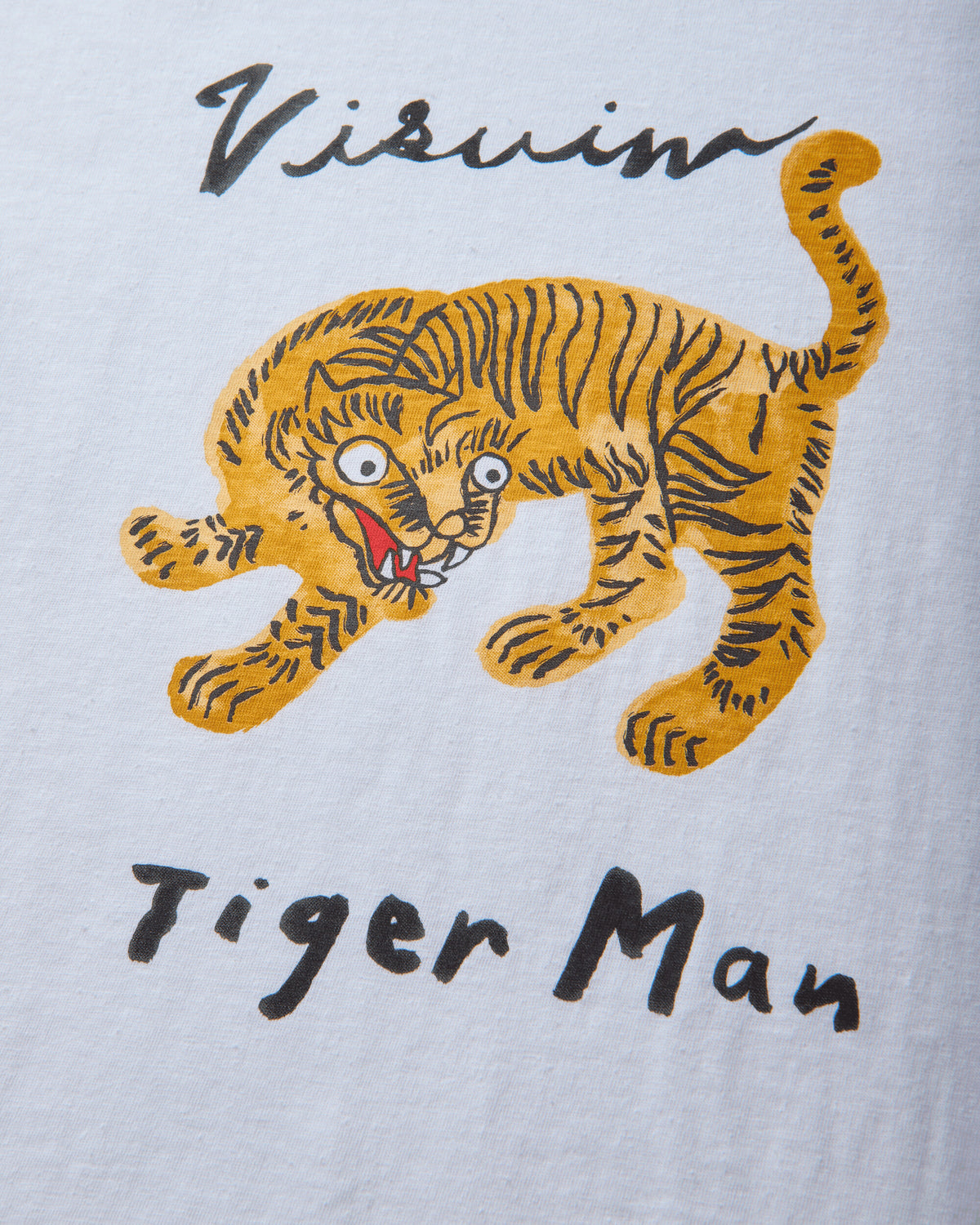 visvim Jumbo Tee S/S Tiger Man White T-Shirts Shortsleeve 0126205010025 WHT