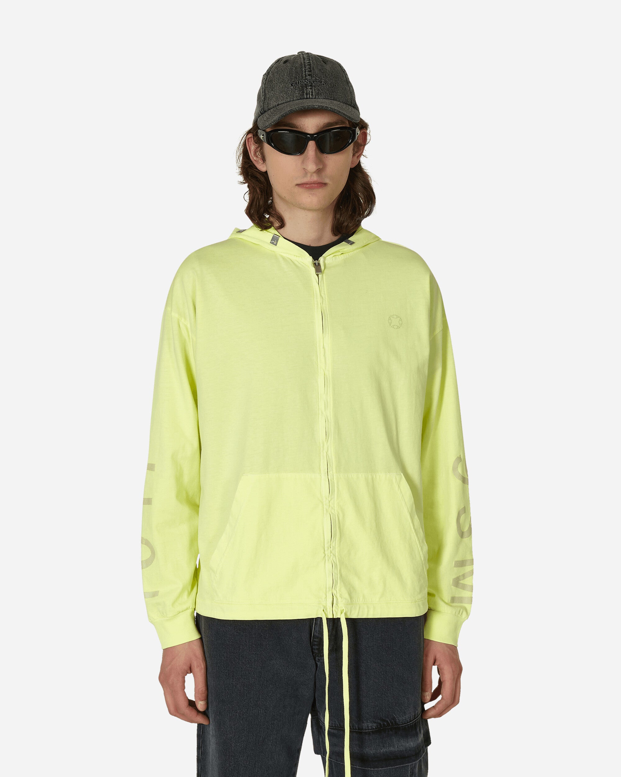 Lightercap Hood Zip Hooded T-Shirt Yellow