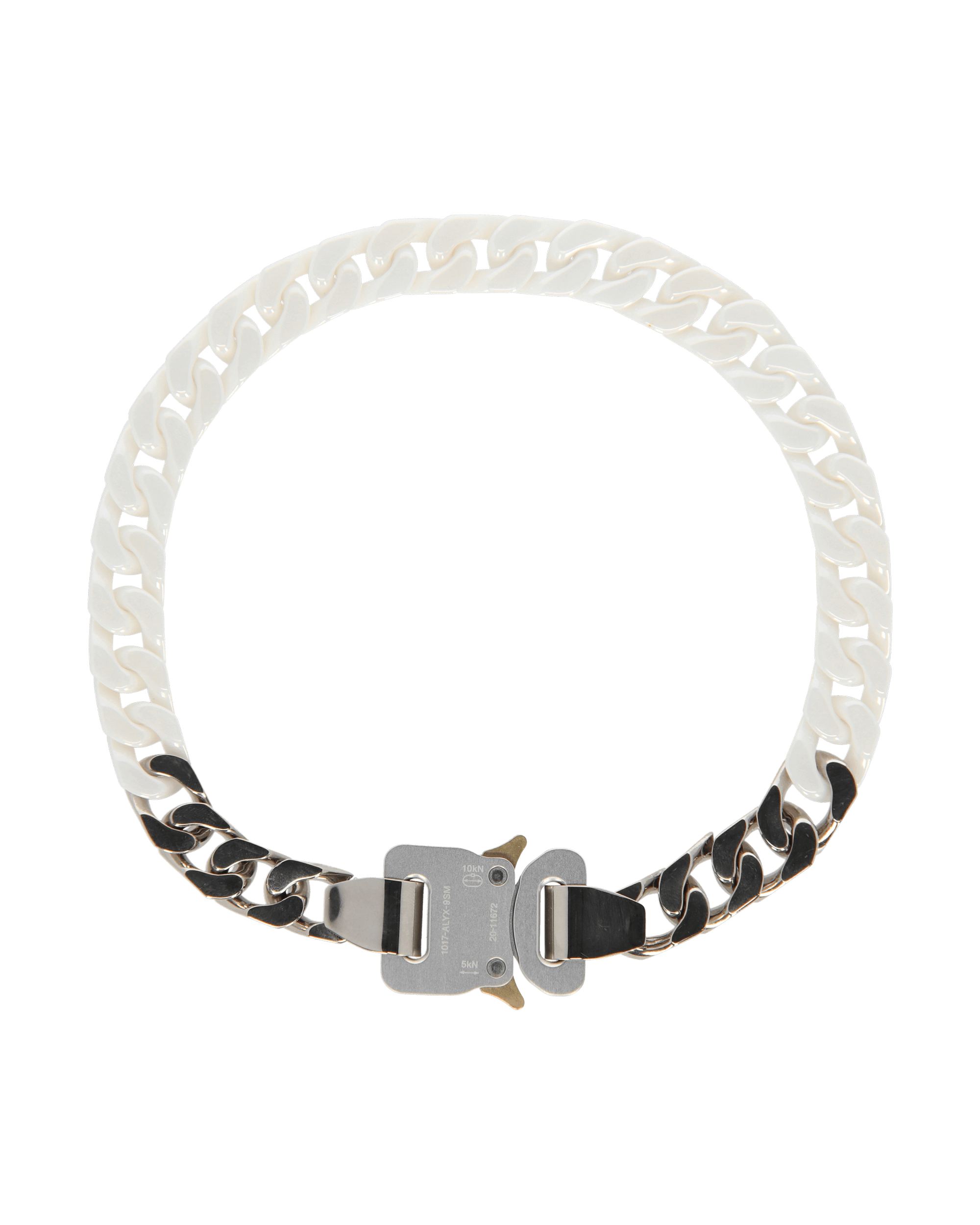 Ceramic Buckle Chain Necklace White
