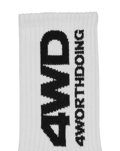 4 Worth Doing Logo White Underwear Socks 4WDLOGOSOCKS WHITE