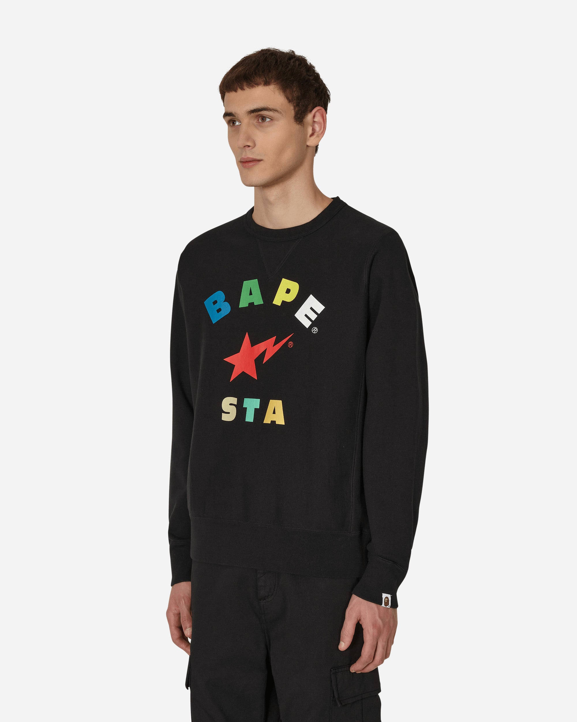 A Bathing Ape Bape Sta Crewneck Sweatshirt Black - Slam Jam