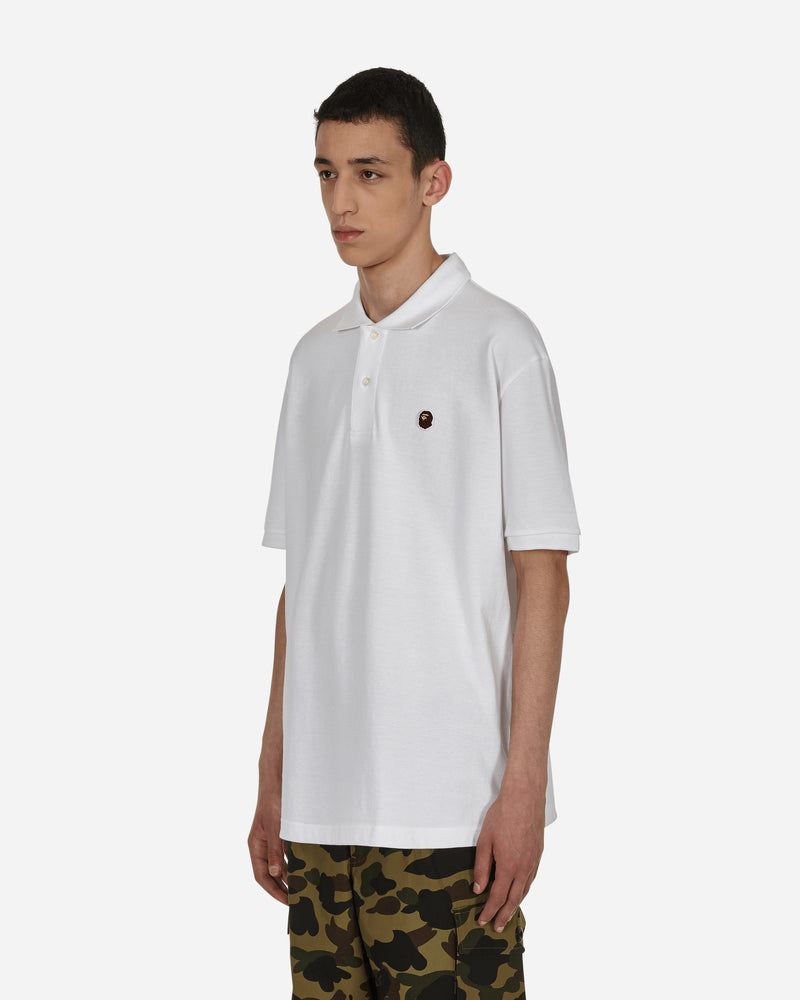 A Bathing Ape Ape Head One Point Relaxed Fit Polo Shirt White