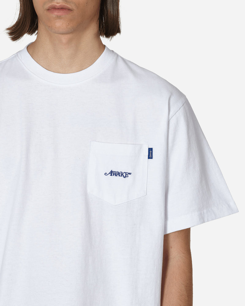 Awake NY Classic Logo Embroidered Pocket T-Shirt White