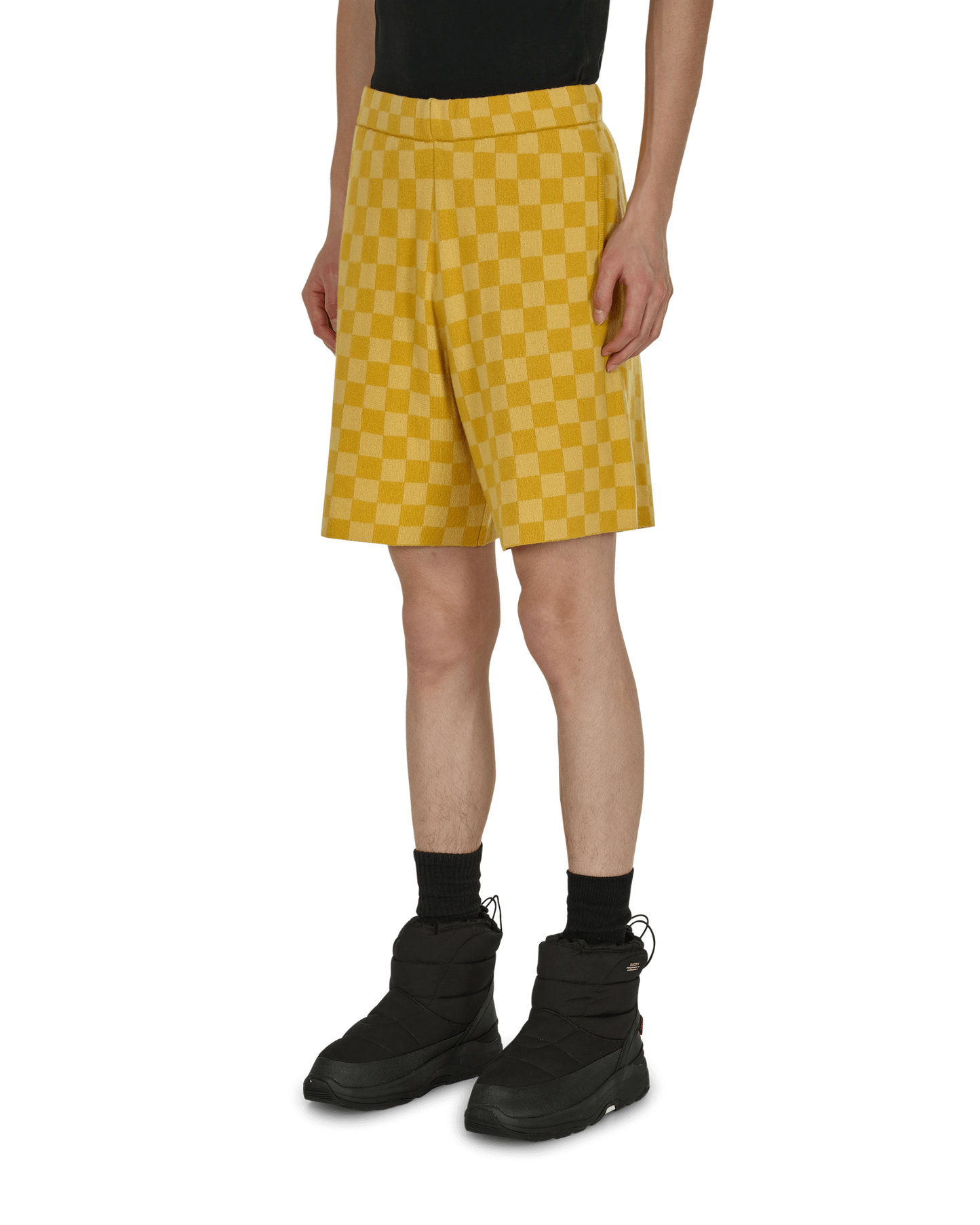 Bode Duotone Checkerboard Yellow Shorts Short MR24KT08MW001 700