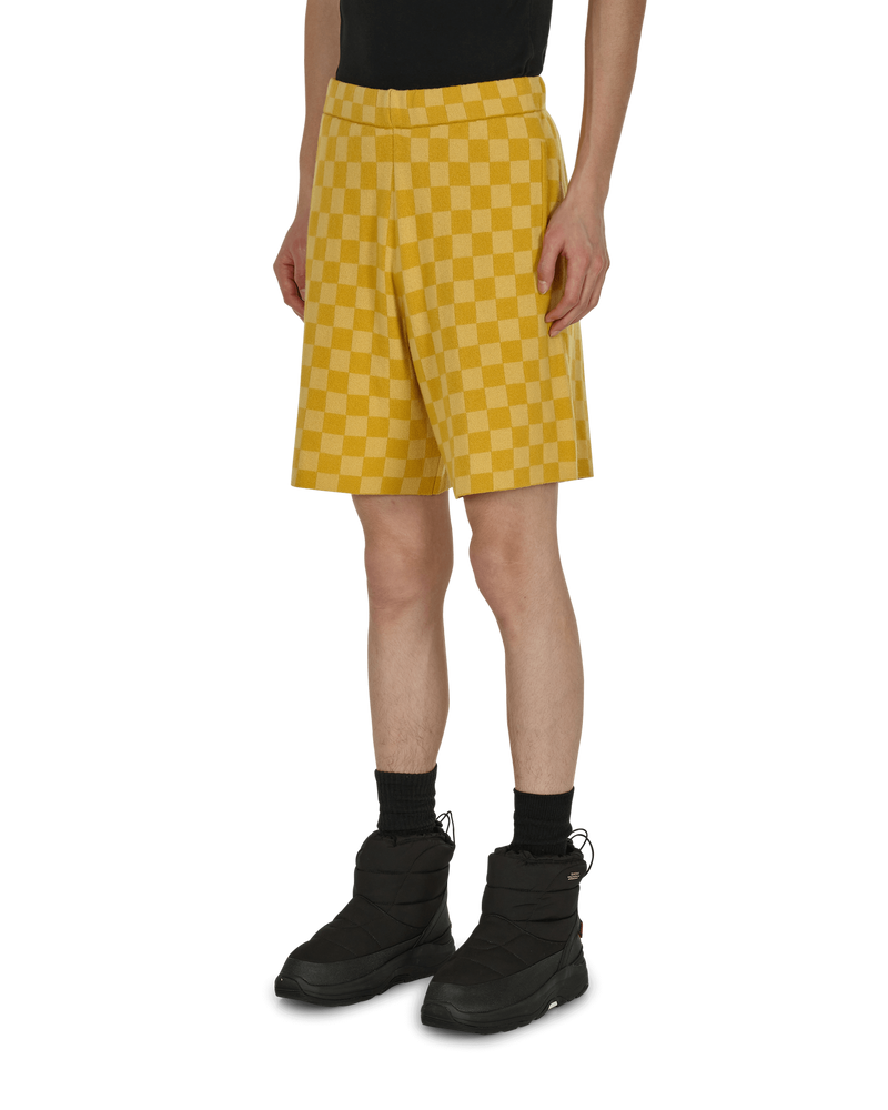 Bode Duotone Checkerboard Yellow Shorts Short MR24KT08MW001 700
