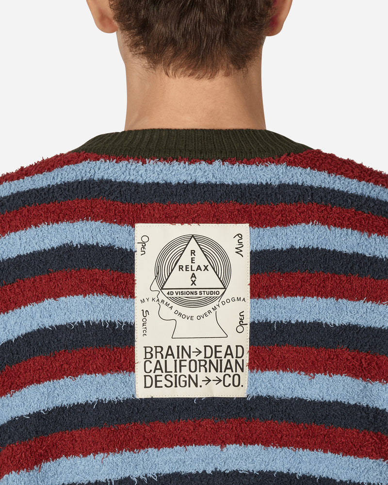 Brain Dead Teddy Fur Striped Cardigan Multicolor - Slam Jam