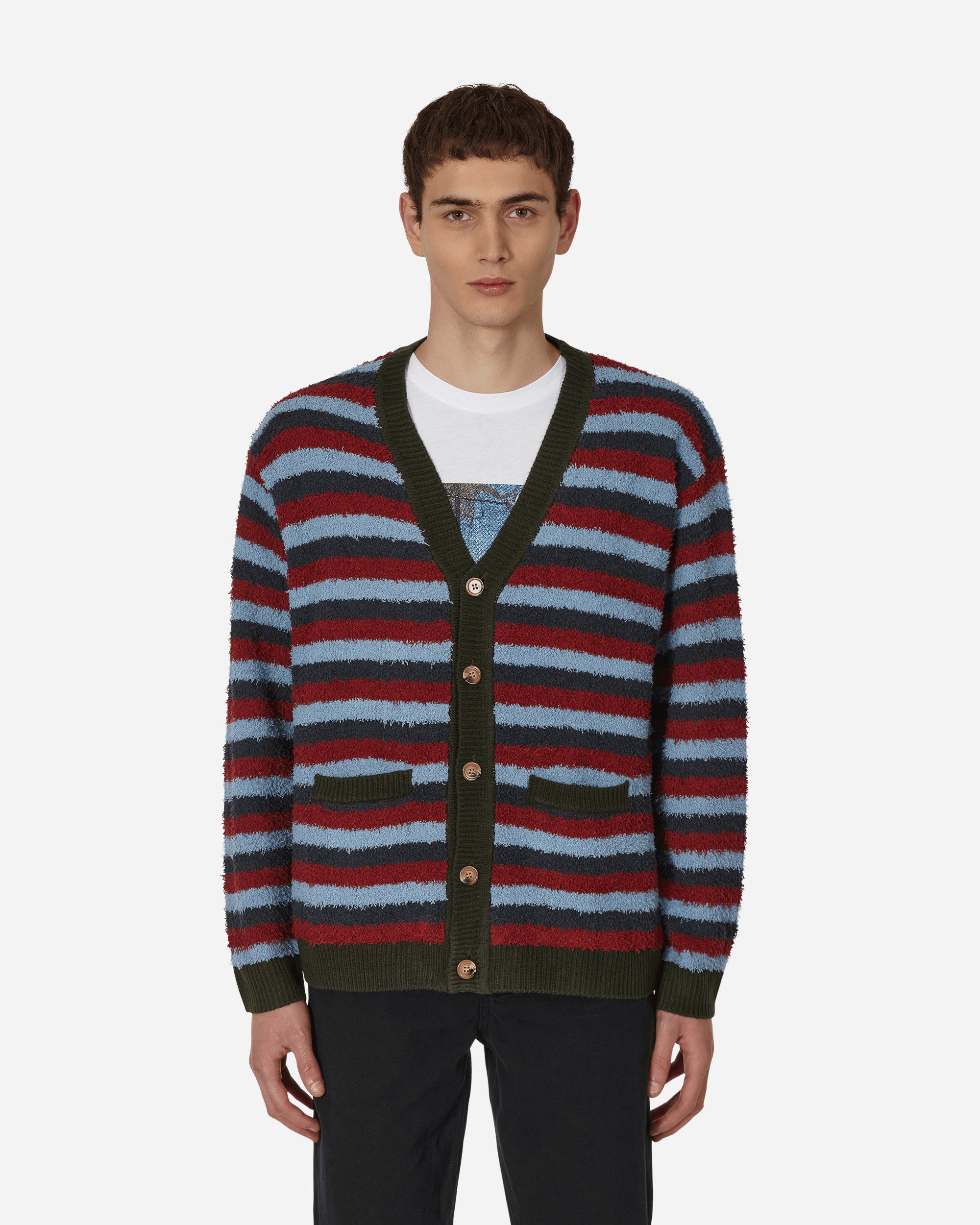 Teddy Fur Striped Cardigan Multicolor