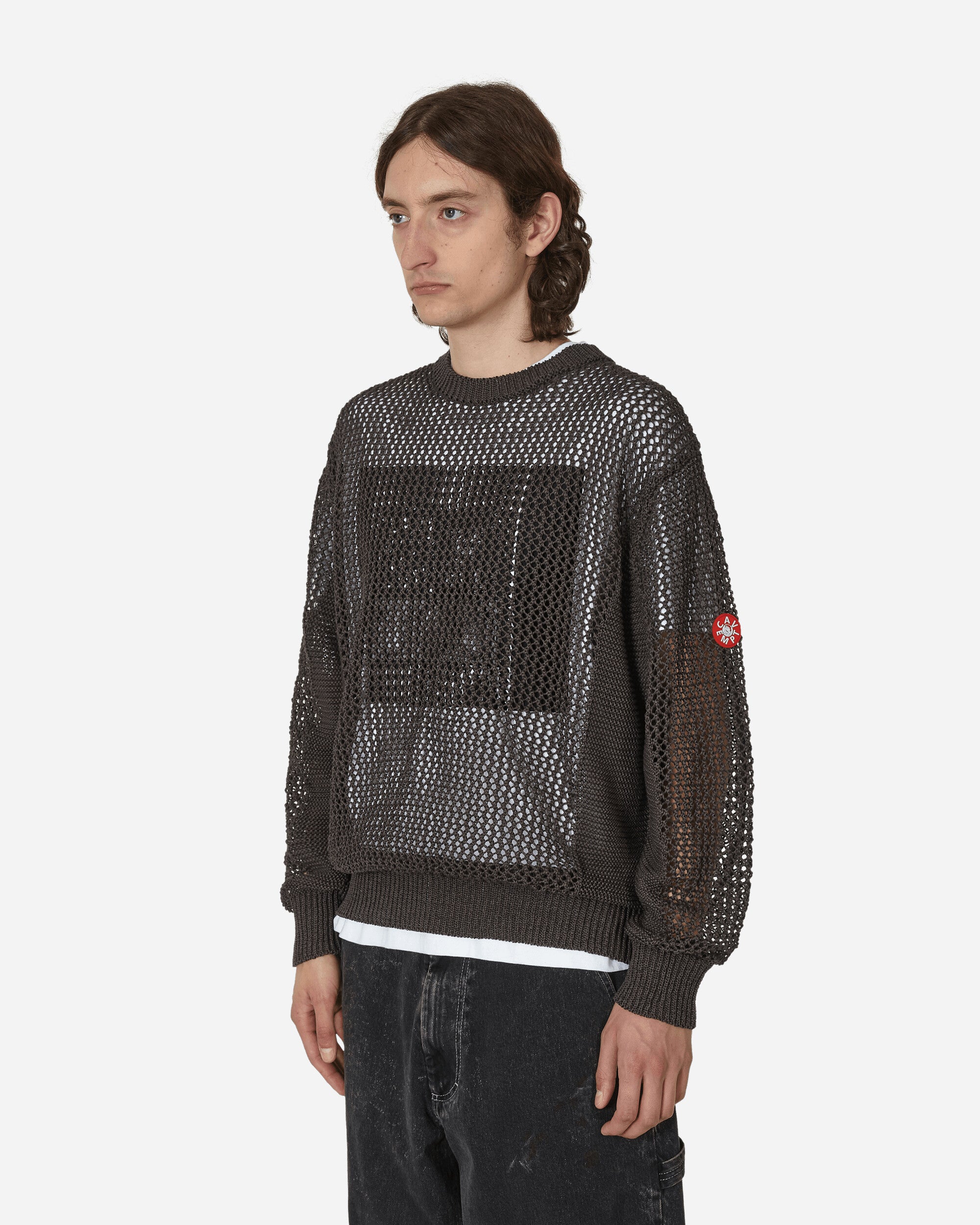 Cav Empt Side Rib Loose Net Knit Sweater Black - Slam Jam Official