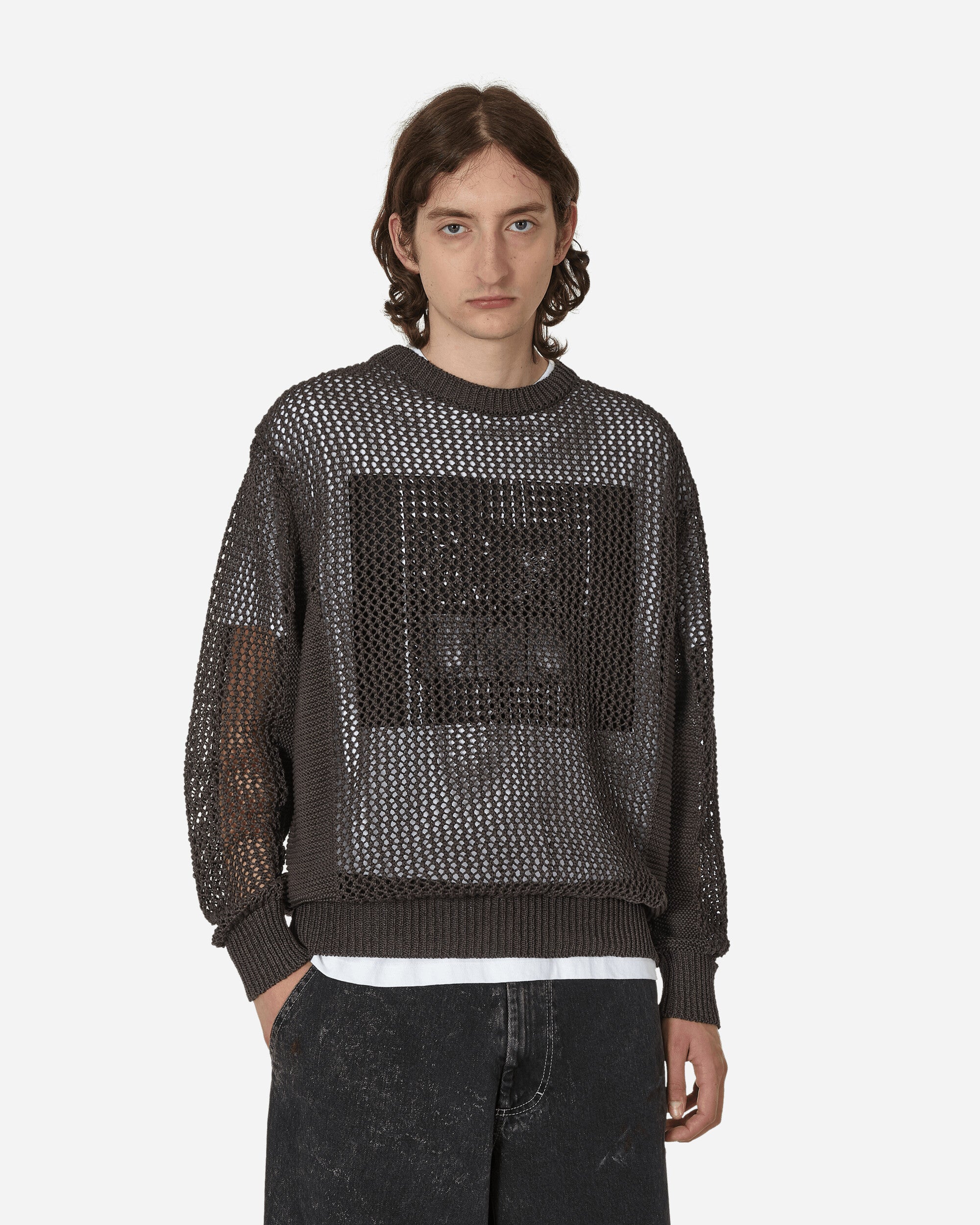 Cav Empt Side Rib Loose Net Knit Sweater Black - Slam Jam Official