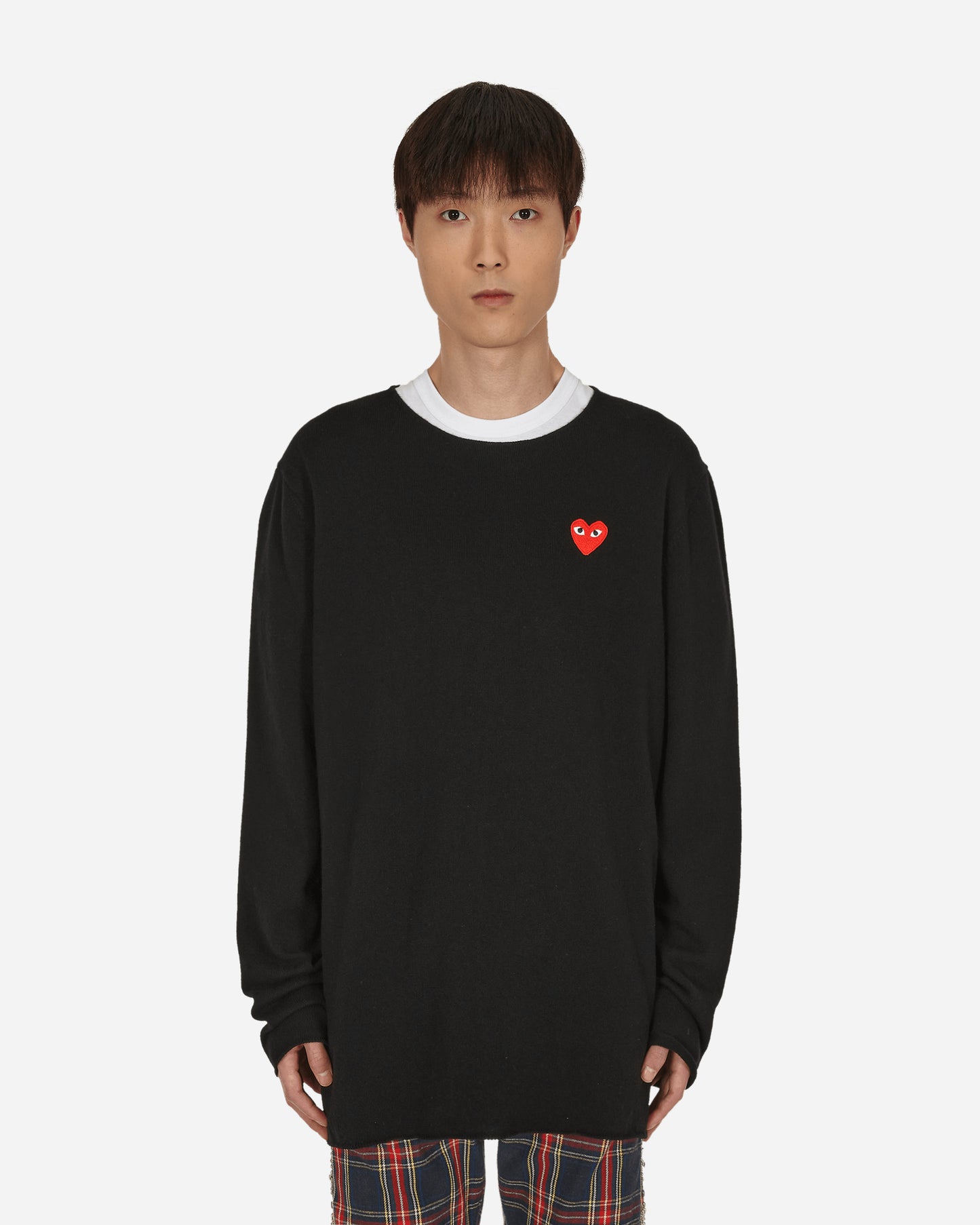 Comme Des Garçons Play Sweat Black Sweatshirts Crewneck P1N068 1