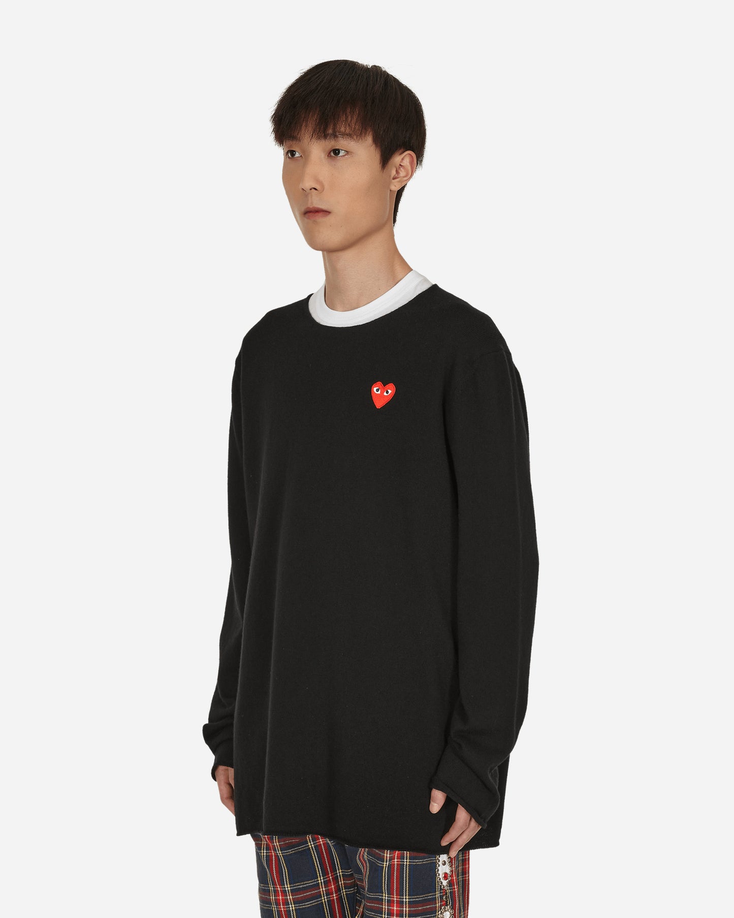 Comme Des Garçons Play Sweat Black Sweatshirts Crewneck P1N068 1
