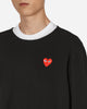Comme Des Garçons Play Sweat Black Sweatshirts Crewneck P1N068 1