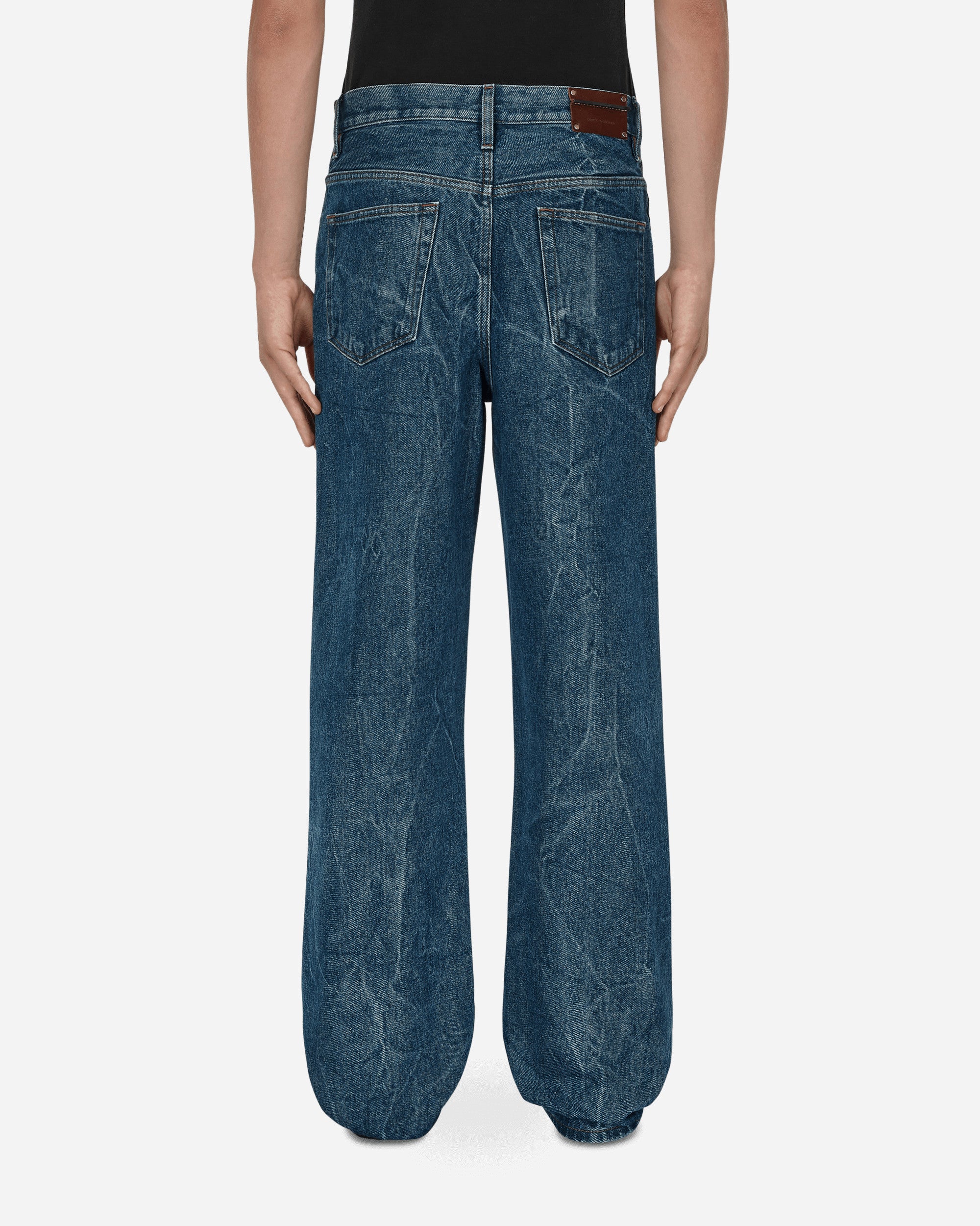 Dries Van Noten Marble Effect Denim Pants Blue - Slam Jam Official