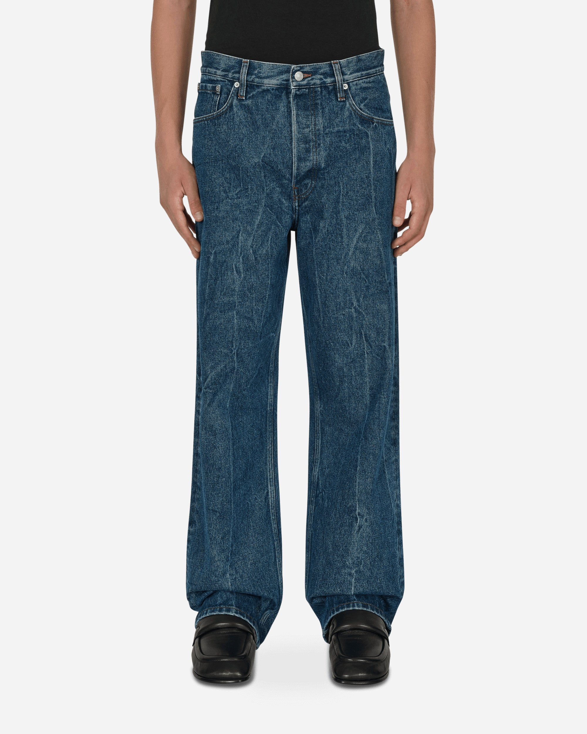 Dries Van Noten Marble Effect Denim Pants Blue - Slam Jam Official