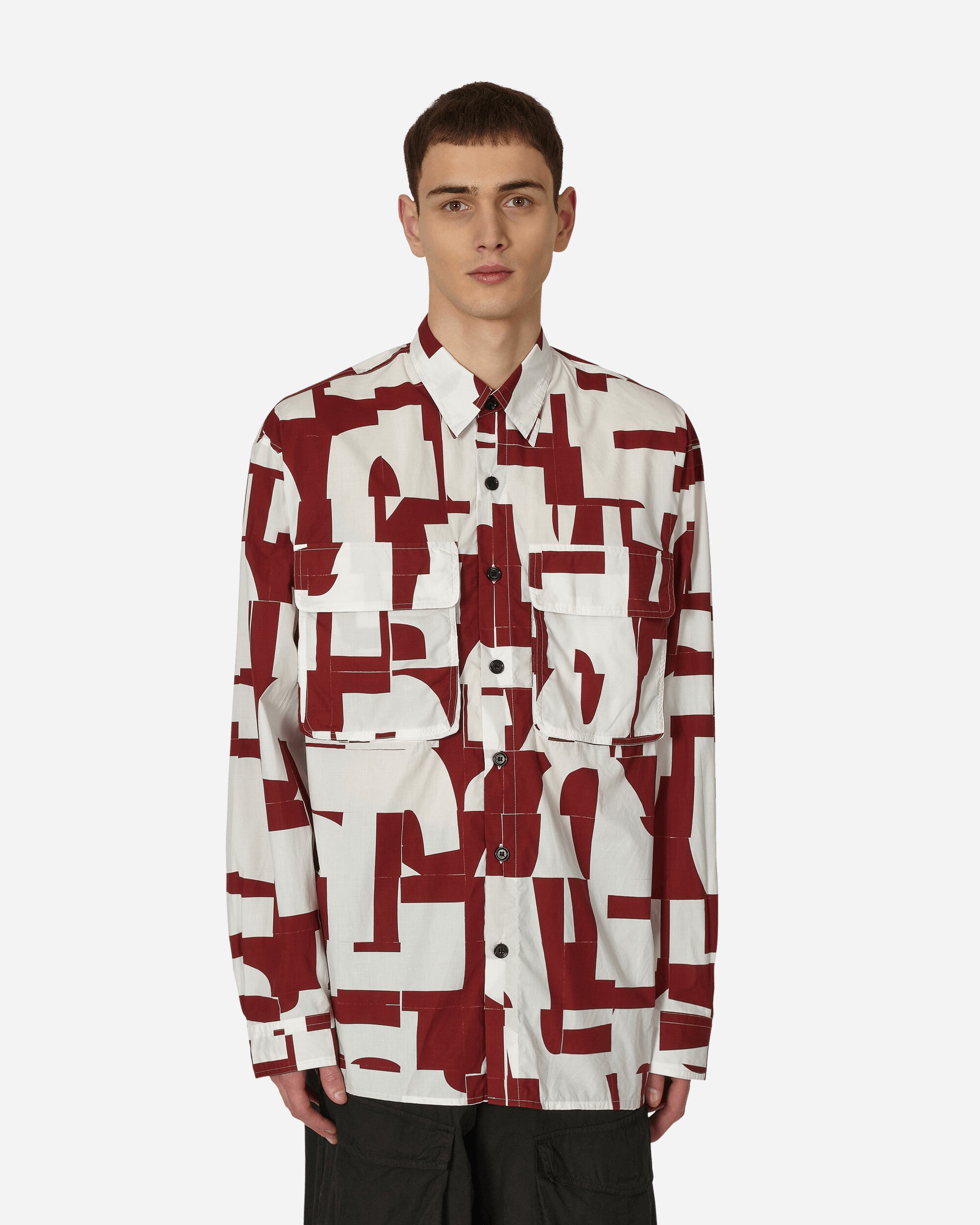 Dries Van Noten Printed Military Shirt Red - Slam Jam® Official Store