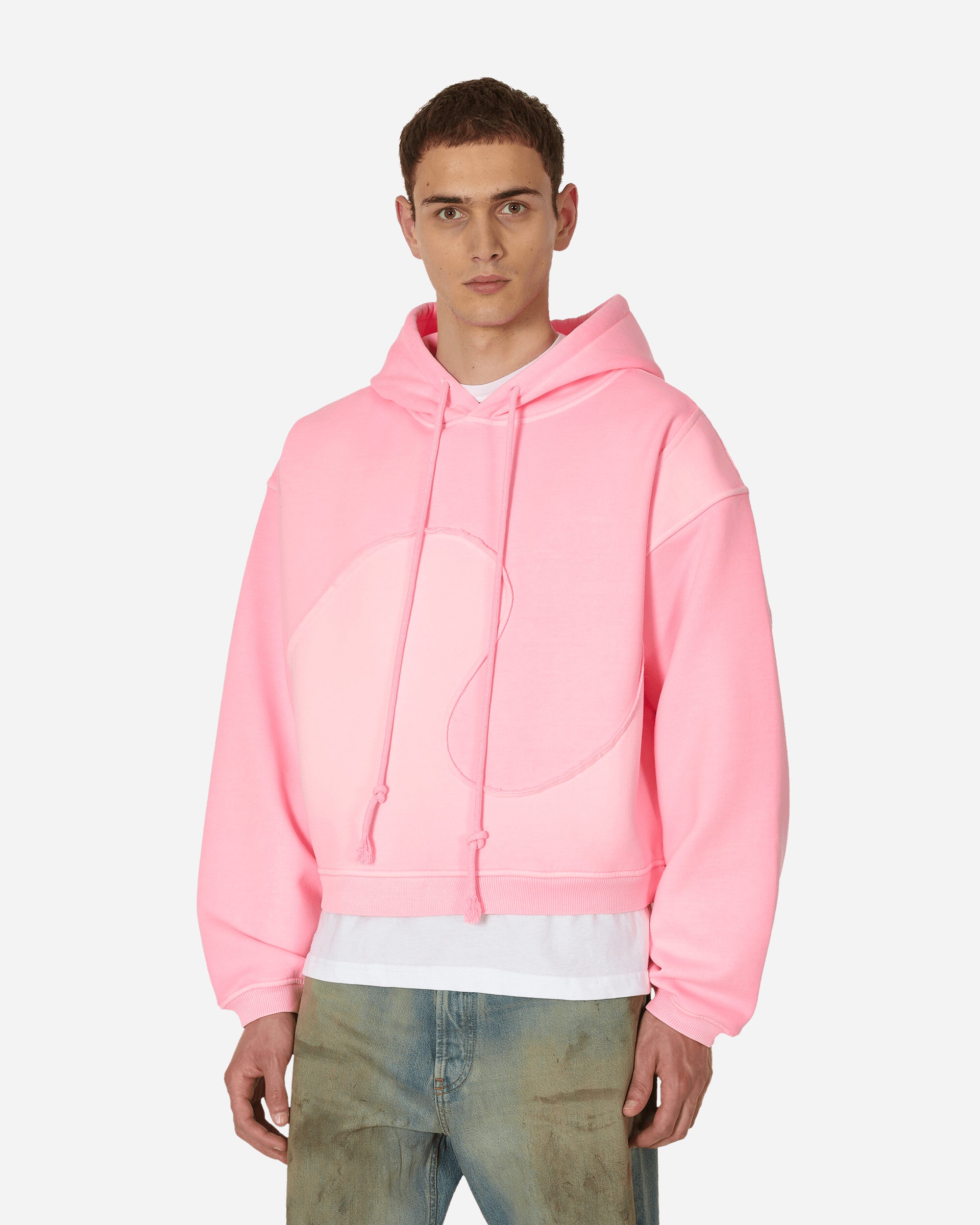 Swirl Fleece Hooded Sweatshirt Pink