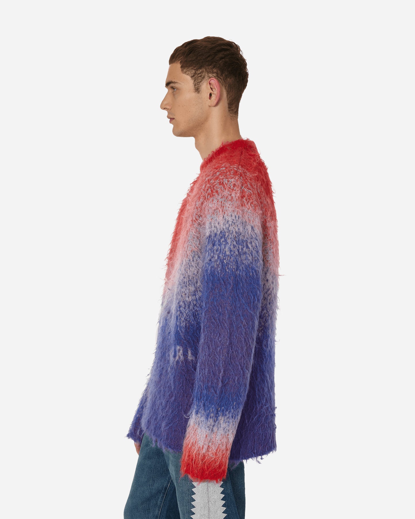 ERL Degrade Vneck Sweater Knit Blue/Red/White Knitwears Sweaters ERL06N005  1