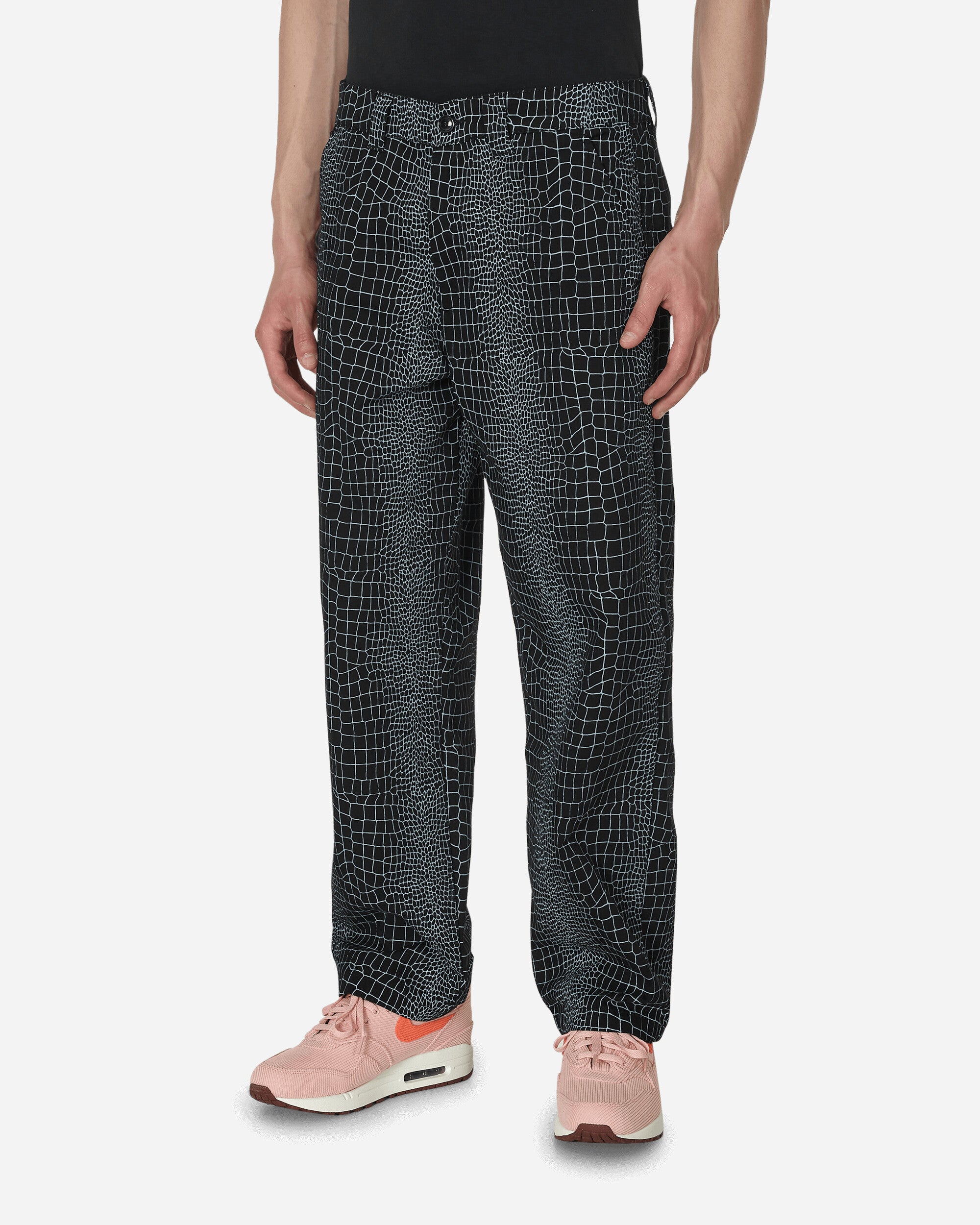 Imitation leather trousers - Black/Crocodile-patterned - Ladies | H&M
