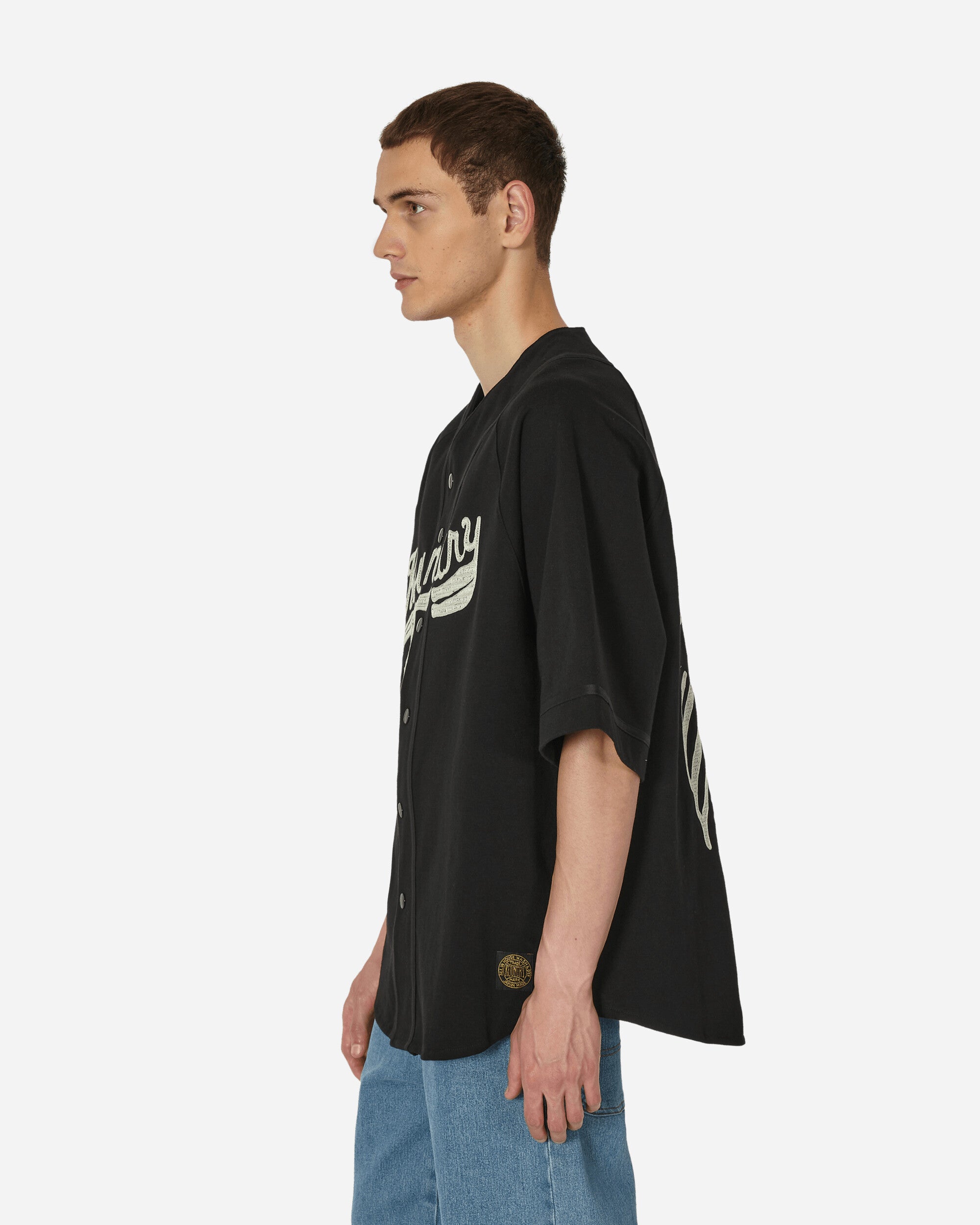 KAPITAL 16/ - Densed Jersey Baseball Shirt (Bone) Black