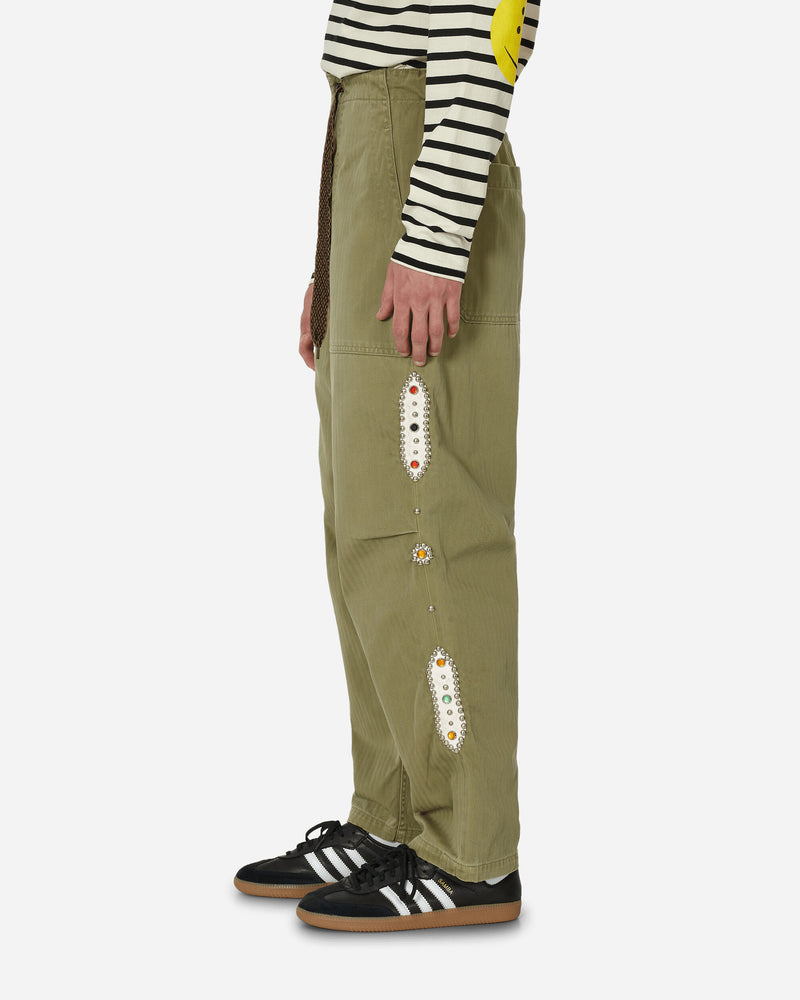 KAPITAL Sulfur Herringbone Easy Baker Pants (Studs Remake) Khaki