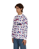 L'Art De L'Automobile All Over Mock Neck White T-Shirts Longsleeve KAR90PER 001