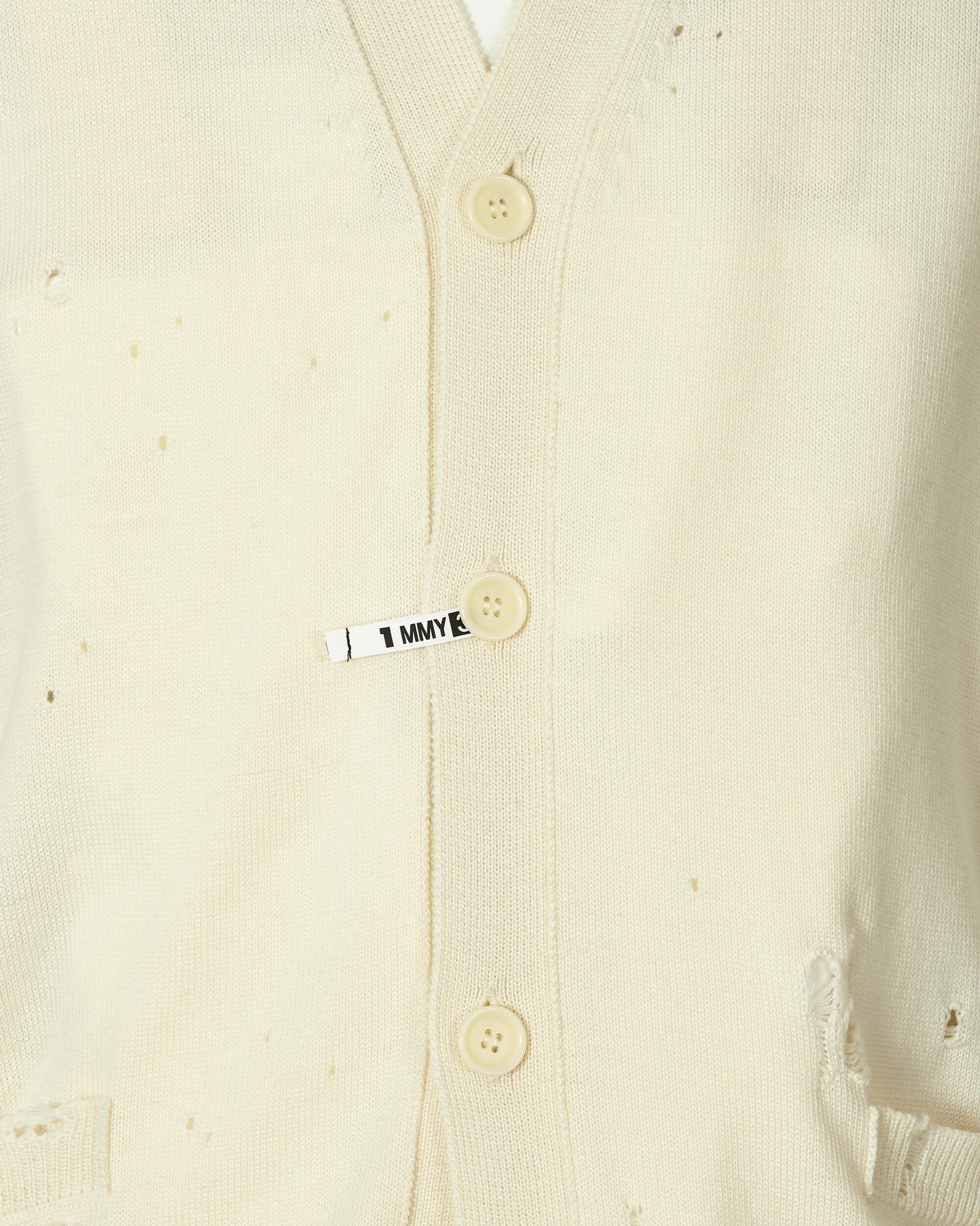 Maison MIHARA YASUHIRO Distressed Knit Cardigan White Knitwears Cardigans J11CD501 WHITE