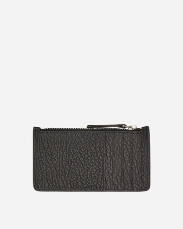 Maison Margiela Zip paint leather wallet, BLACK