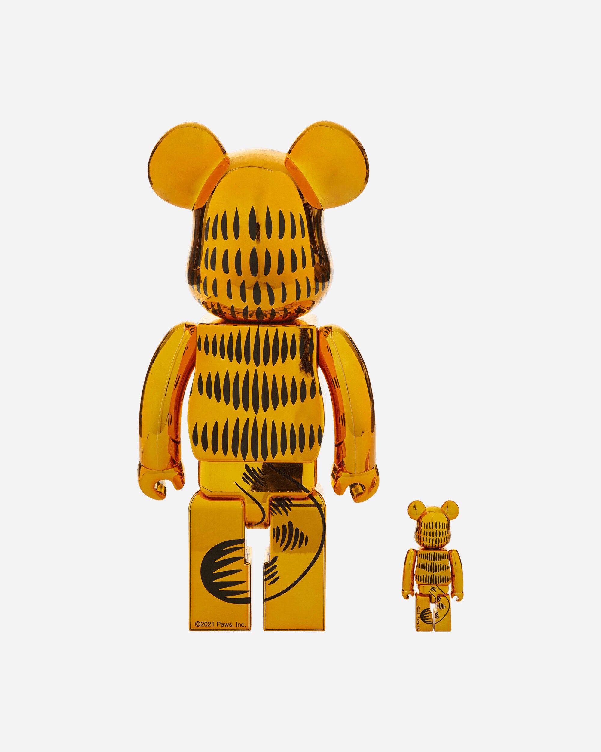 Medicom 100% + 400% Garfield Gold Chrome Be@rbrick Multicolor