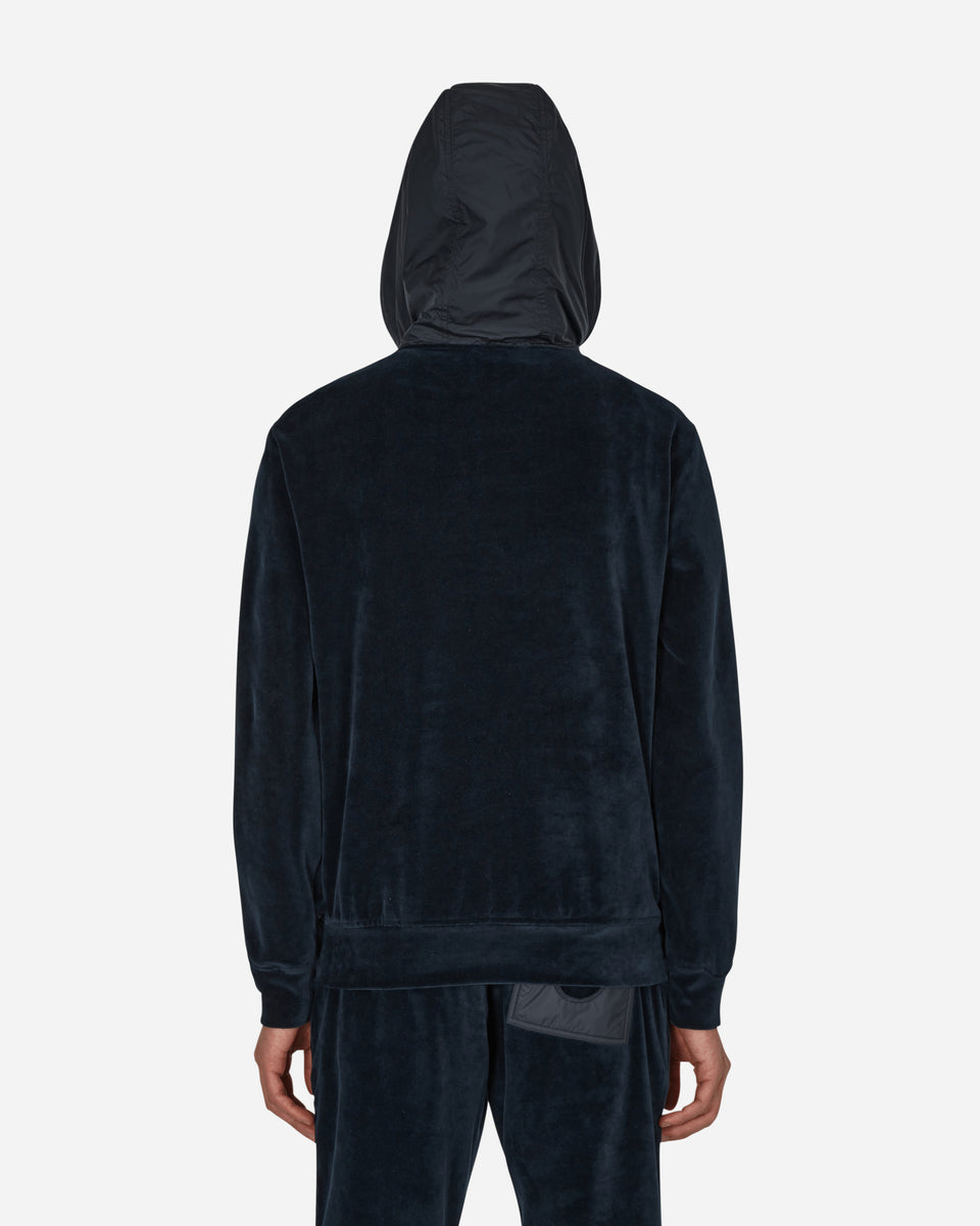 Moncler Velvet Hooded Sweatshirt Blue - Slam Jam® Official Store