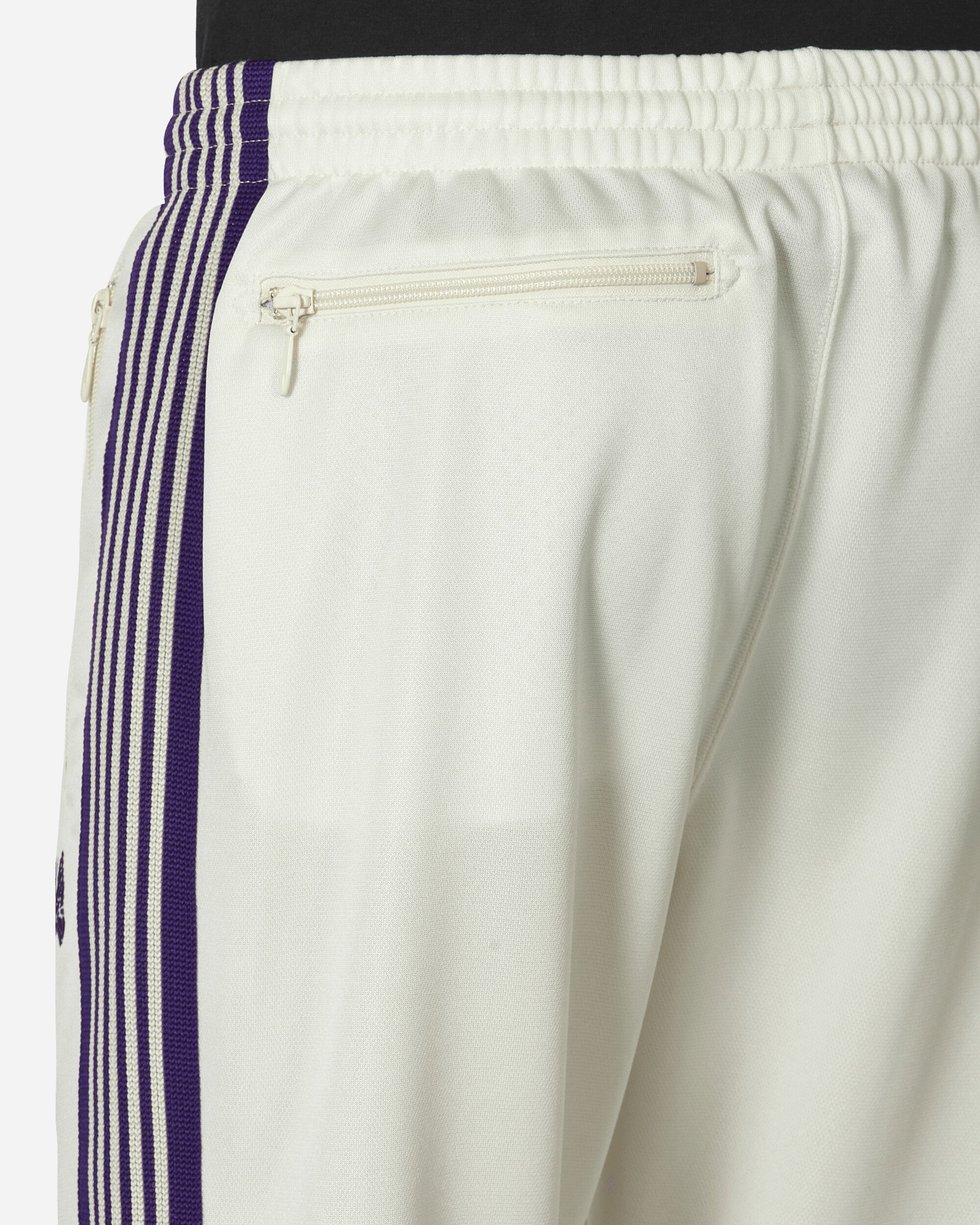 Needles Poly Smooth Narrow Track Pants Ice White - Slam Jam