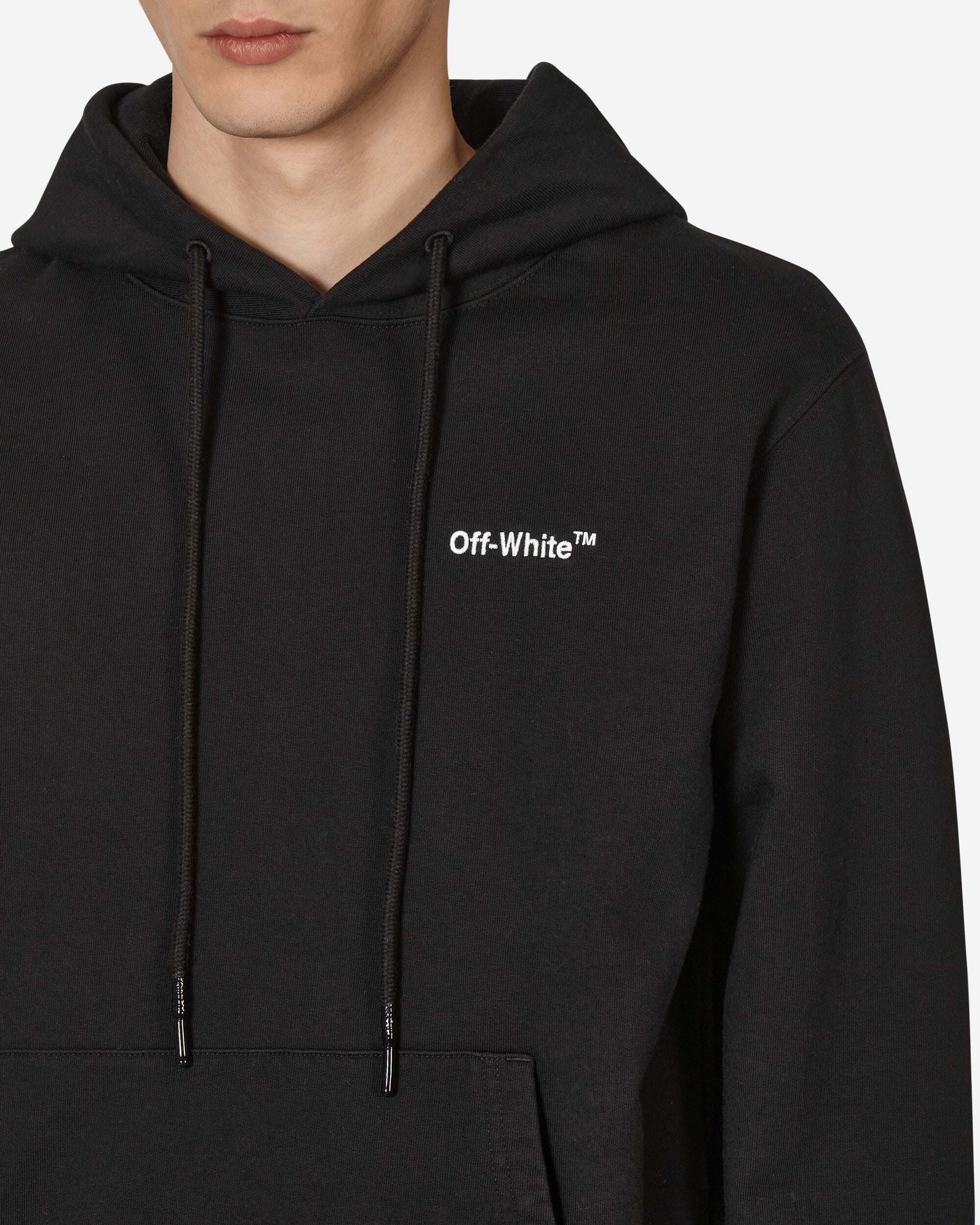 Off-White Logo Slim Hooded Sweatshirt Black - Slam Jam Official Store