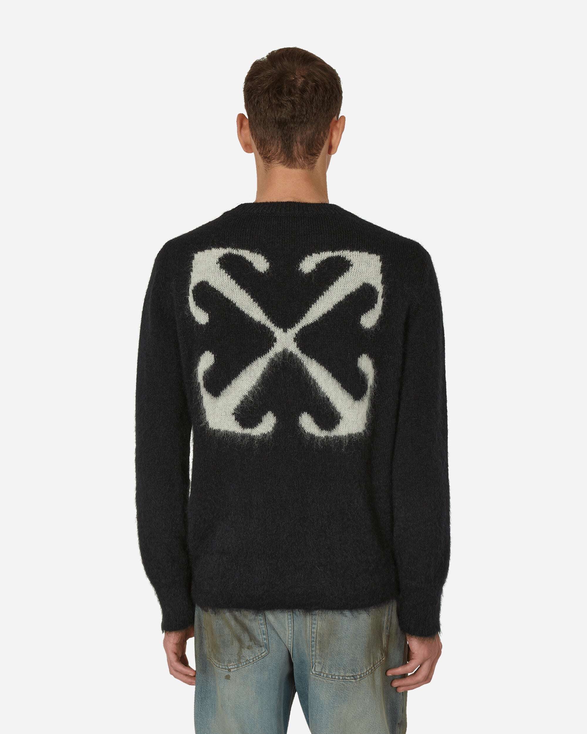 Off-White Mohair Arrow Knit Crewneck Sweater Black - Slam Jam