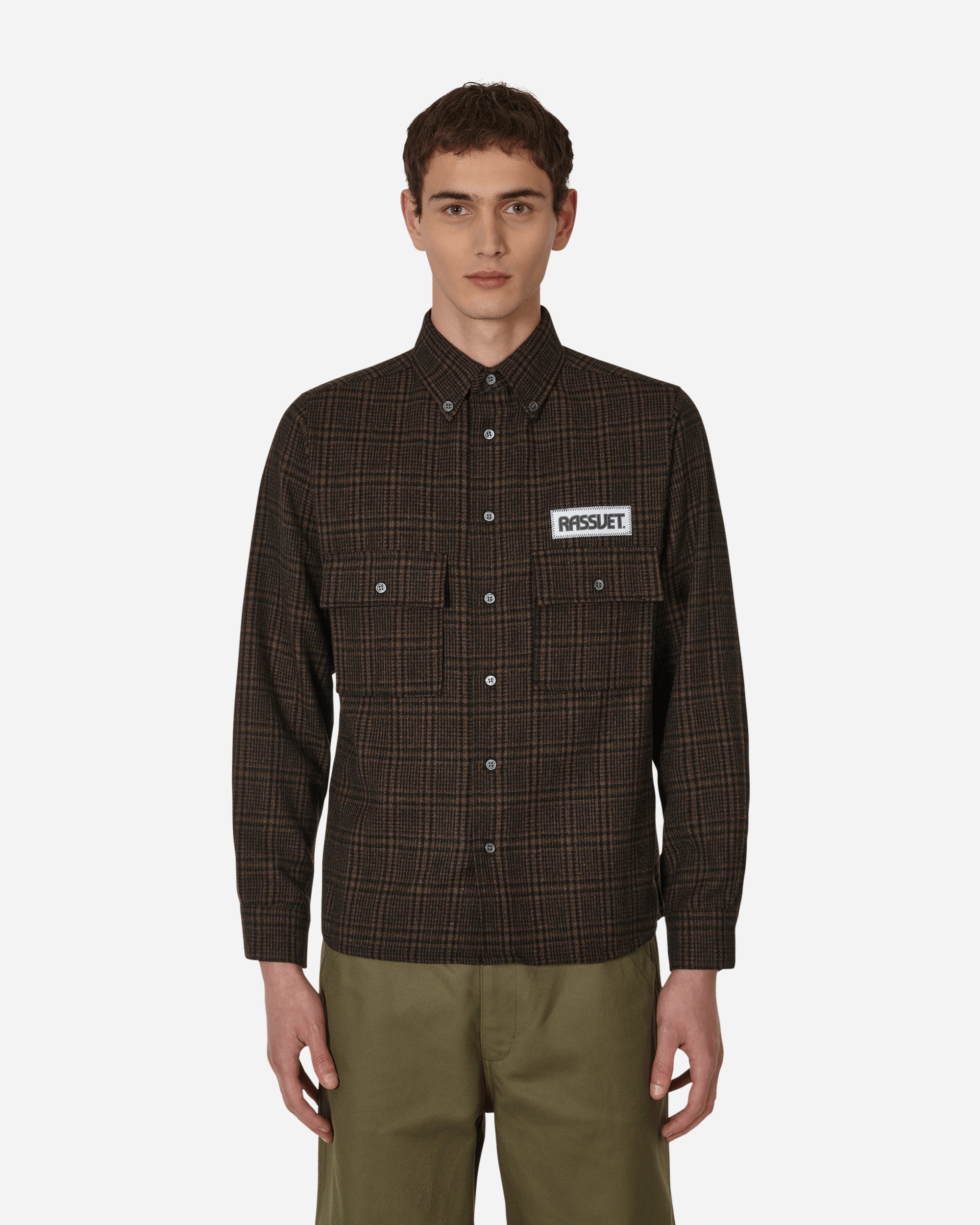 Paccbet Checked Two Pocket Shirt Brown - Slam Jam® Official Store