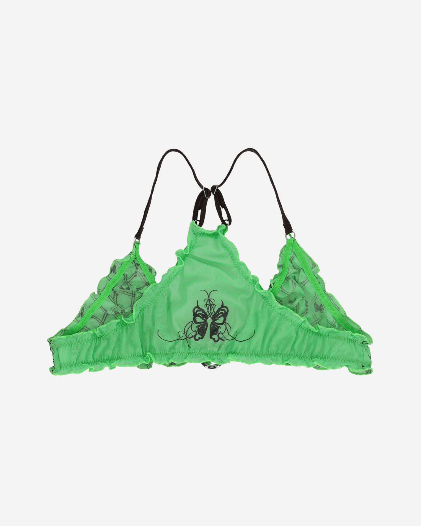 Panties x Anna Wmns Evil Butterfly Pattern Sporty Bra Acid Green/Dark Brown  Underwear Bras PXAEVILBRA4 4