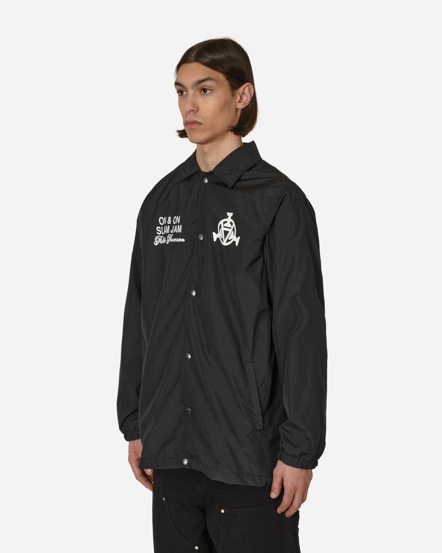 Public Possession Realize Your Ideas Coach Jacket Black Coats and Jackets Jackets PPDRUCKJKT 001