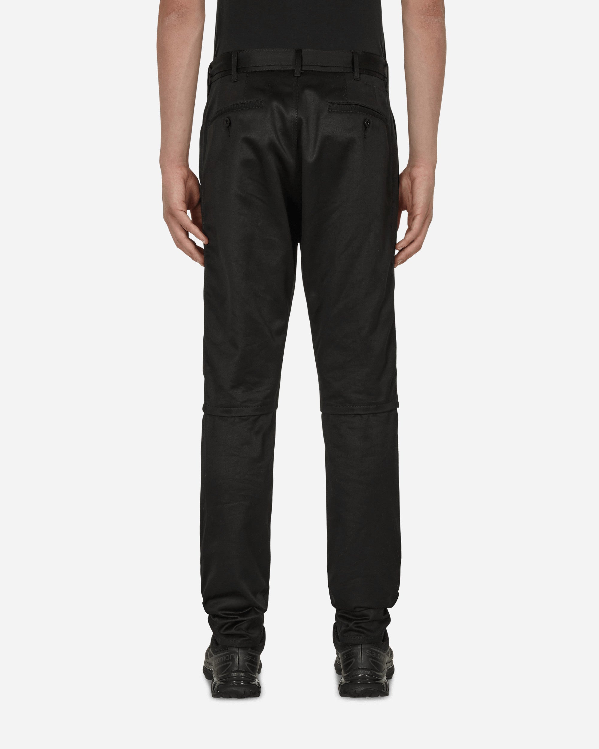 Sacai Cotton Chino Knee Zip Pants Black Pants Trousers 22-02822M 001