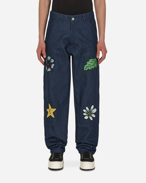 Sky High Farm - Embroidered Workwear Denim Pants Blue