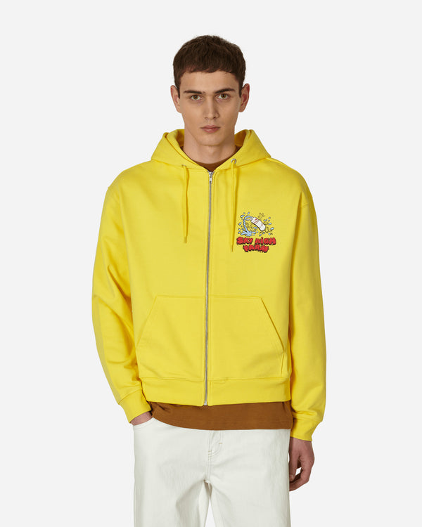 Sky High Farm - Flatbush Printed Zipped Hooded Sweatshirt Yellow
