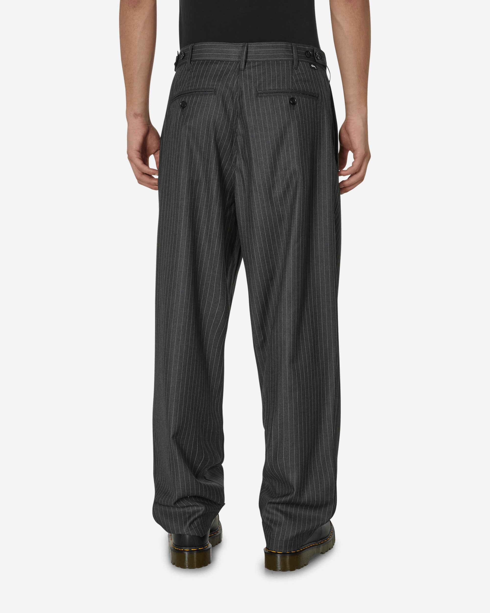 Stüssy Stripe Volume Pleated Trousers Grey - Slam Jam Official Store