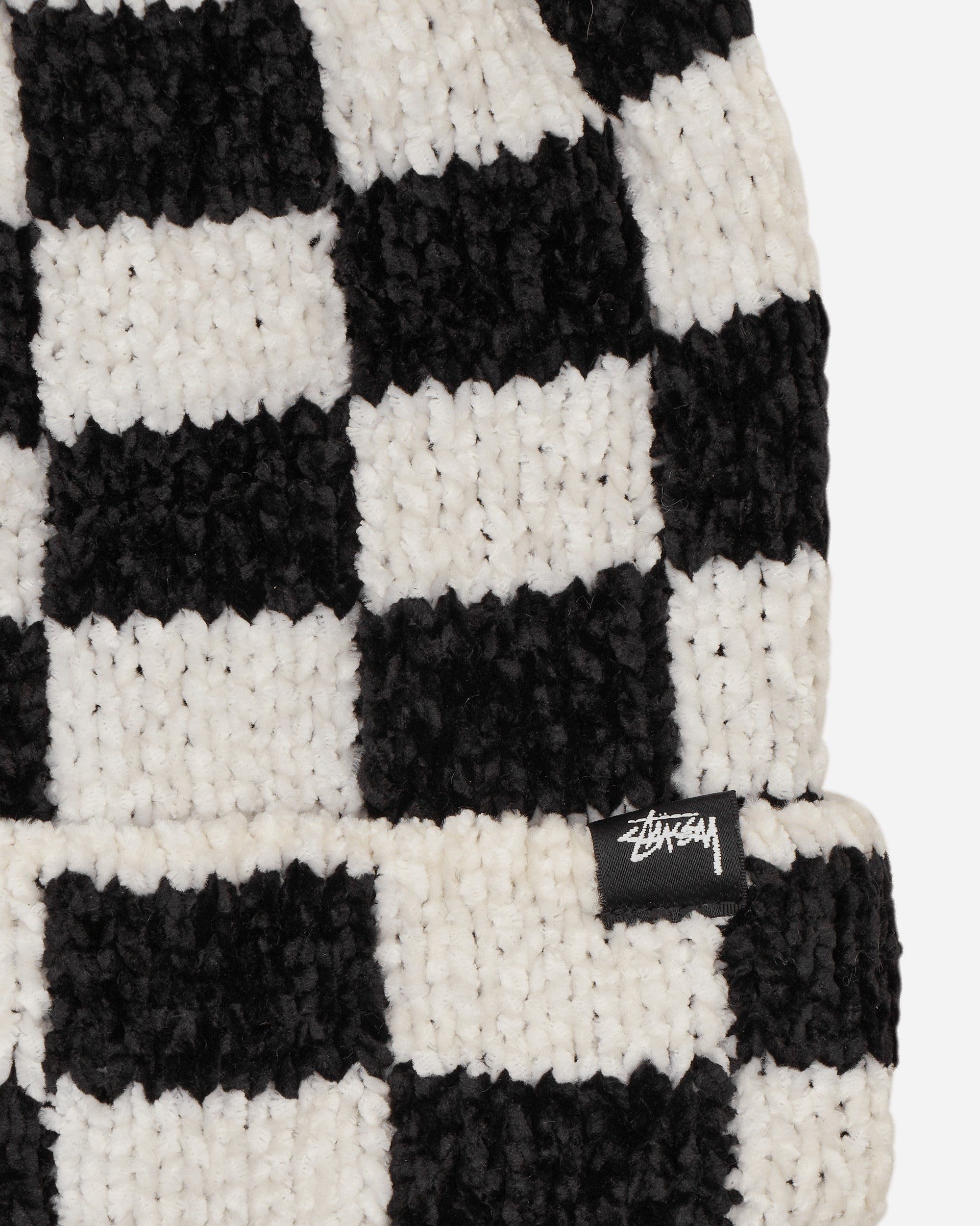 Stüssy Crochet Checkered Beanie Black - Slam Jam Official Store