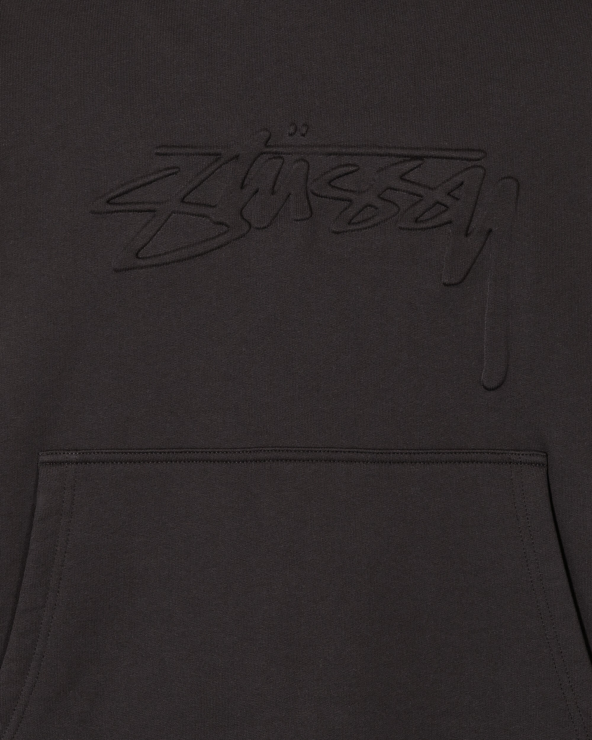 Stüssy Relaxed Oversized Hooded Sweatshirt Black - Slam Jam